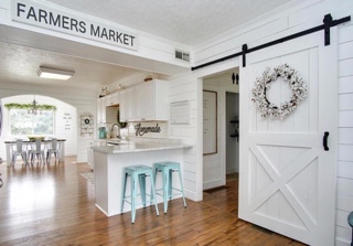 Barn doors in a kitchen